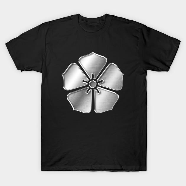 Akechi Clan Kamon Silver Chrome T-Shirt by Takeda_Art